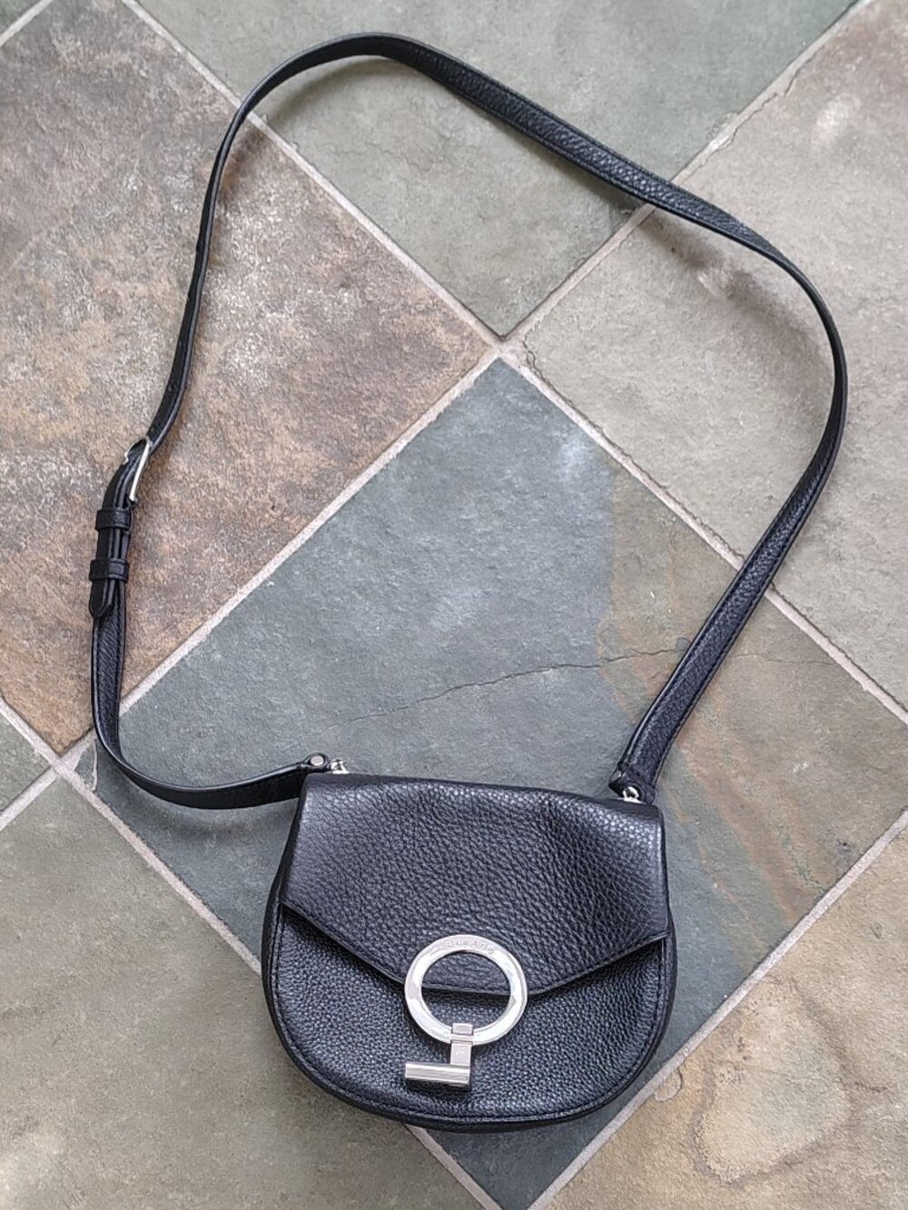 Sandro Black Leather Crossbody Bag